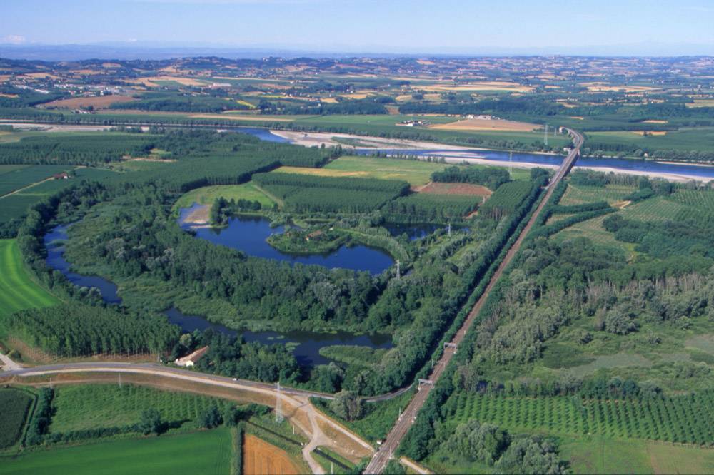 Parco Fluviale Po Garzaia di Valenza, veduta aerea © Archivio P.F.Po Vc-Al