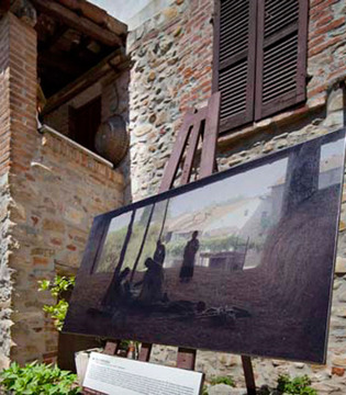 Volpedo Riproduzione del dipinto Sul fienile nel cortile di casa Pellizza © Fiorenza Cicogna