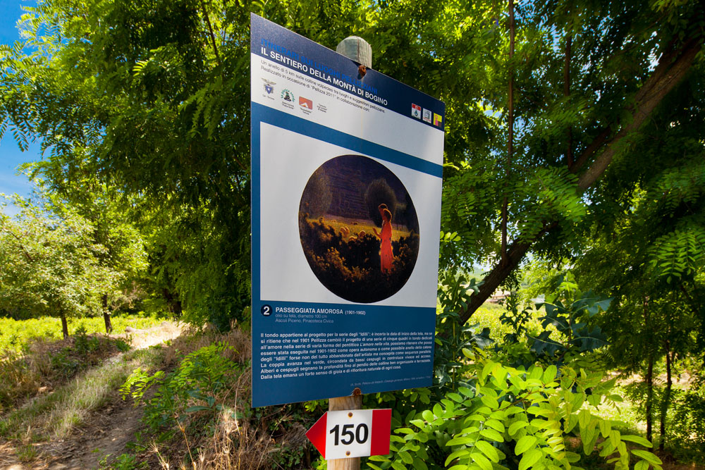 Volpedo Riproduzione del dipinto «Passeggiata amorosa» lungo il sentiero campestre © Fiorenza Cicogna