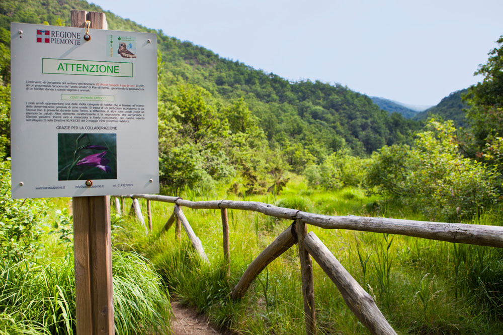 Parco Capanne di Marcarolo Bacheca all'inizio del sentiero del Gorzente © Fiorenza Cicogna