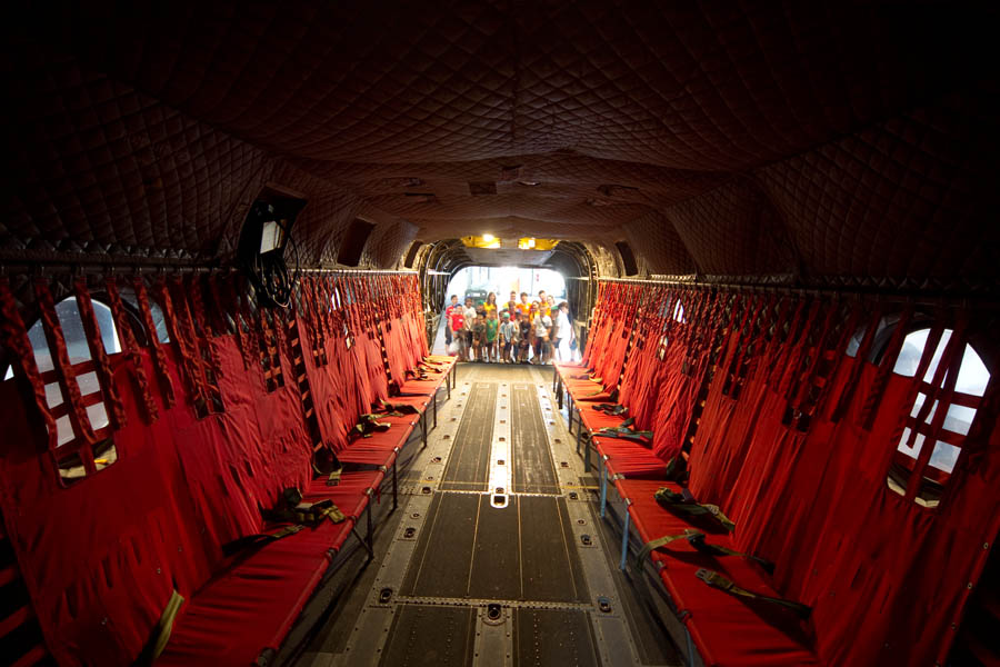 Gallarate Volandia, interno dell'elicottero dell'Esercito CH-47C © Volandia