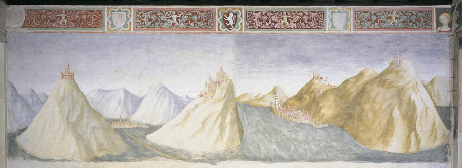 Castiglione Olona Palazzo Branda Castiglioni. Paesaggio di Veszprém (1435) di Masolino da Panicale © Comune di Castiglione Olona