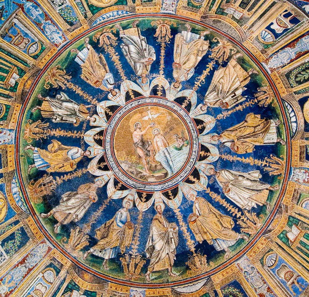 Ravenna Battistero Neoniano, mosaico della volta © Fabrizio Ardito