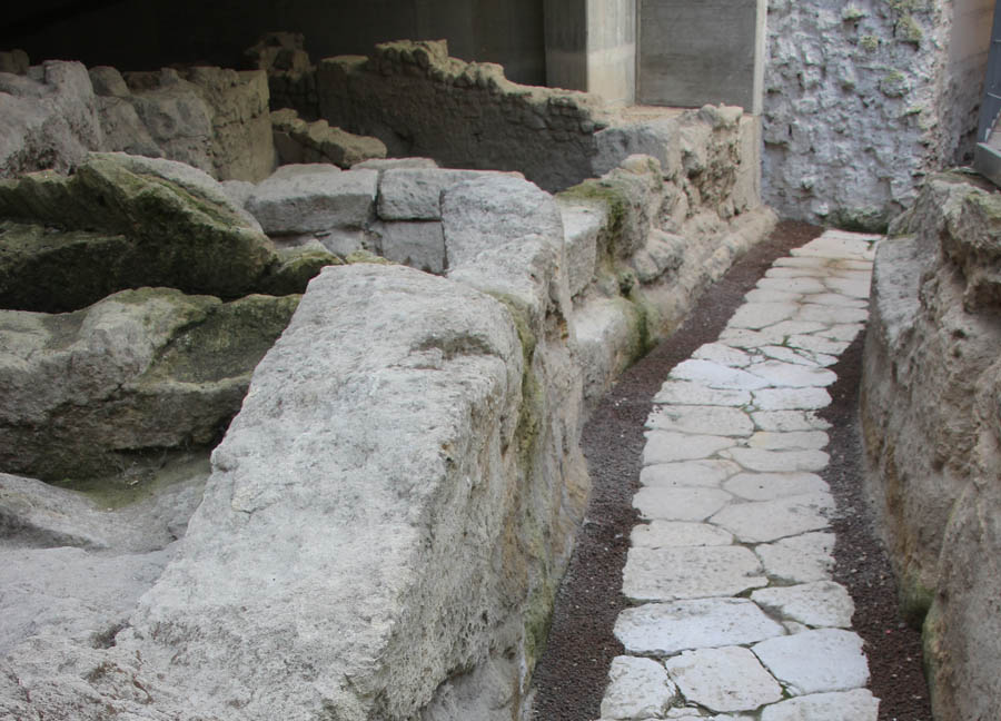 Canosa di Puglia Domus romana di Colle Montescupolo, strada lastricata © Fondazione Archeologica Canosina. Foto Mariangela Intraversato