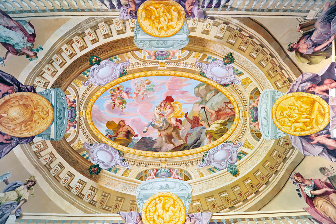 Riviera del Brenta. Ville d’arte Villa Contarini: soffitto affrescato nella sala del Ratto di Proserpina © Regione del Veneto - Fondazione G.E. Ghirardi - courtesy ph. A. Dell'Agnola