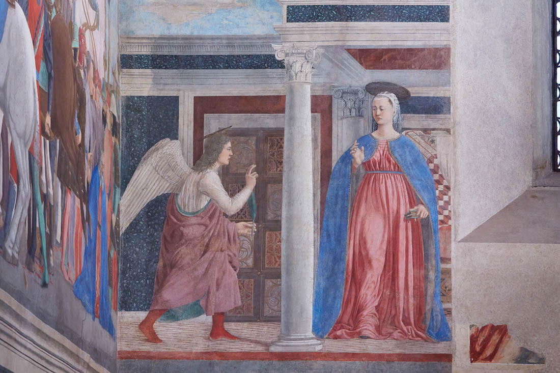 Arezzo Chiesa di S. Francesco, l'Annunciazione di Piero della Francesca © Fiorenza Cicogna