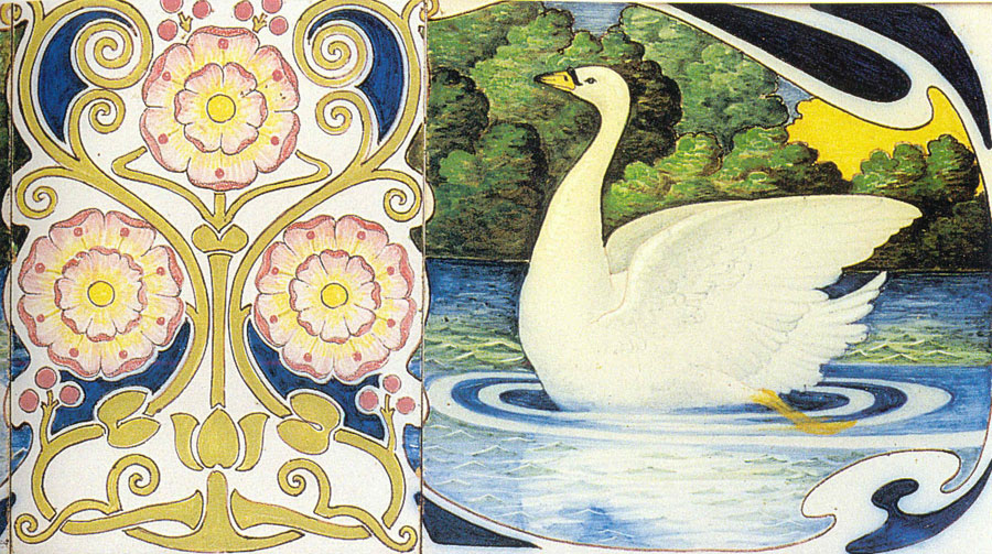 Borgo San Lorenzo. Viaggio nel Liberty Museo della Manifattura Chini, pannello con cigno © Ufficio Turismo Unione Montana dei Comuni del Mugello