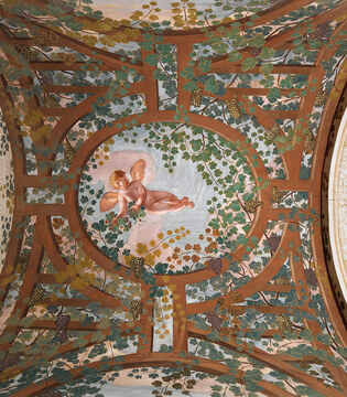 Fanzolo di Vedelago Villa Emo, Amorino, affresco allu2019entrata della Villa ©Archivio Fondazione Villa Emo Onlus