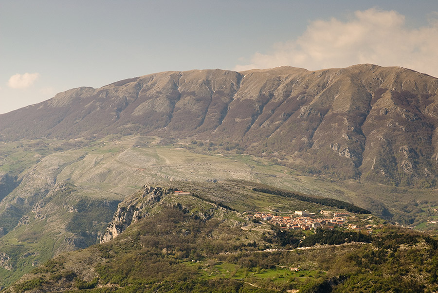 Pietraroja Veduta dell'abitato, con sullo sfondo il monte Mutria © Natalino Russo
